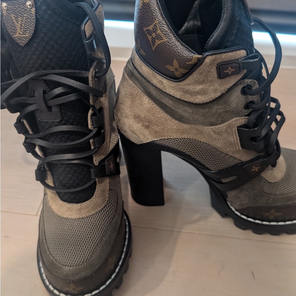 Louis Vuitton Black and Brown Ankle Boots